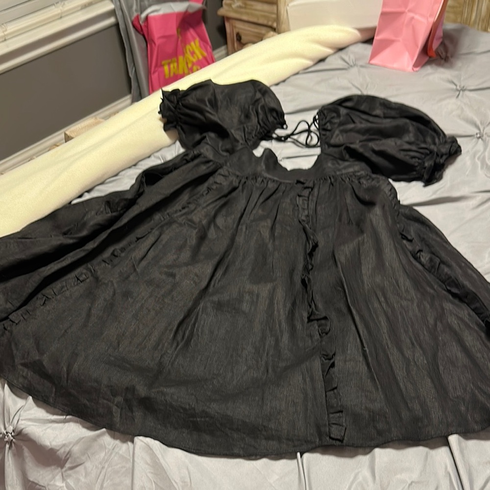 Black Puff Sleeve Dress